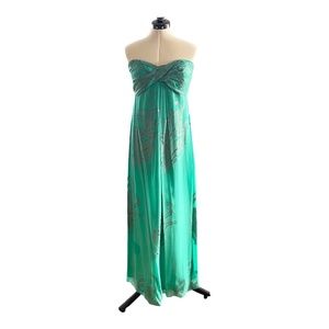 Nicole Miller Silk Dress with Metallic Accents